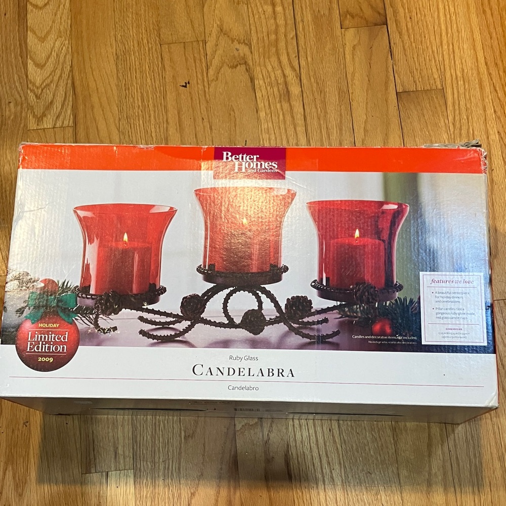 Better Homes And Gardens Ruby Glass Candelabra